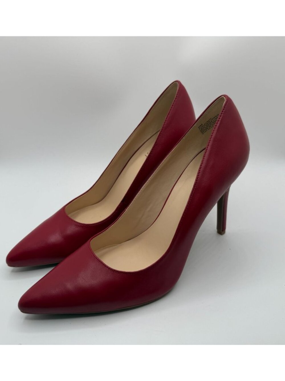 Nine West Finlay  Stiletto Pumps Women Size 9M Red Leather Classic Dress Career